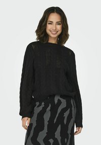 ONLY NORMAL GESCHNITTEN RUNDHALS - Trui - black