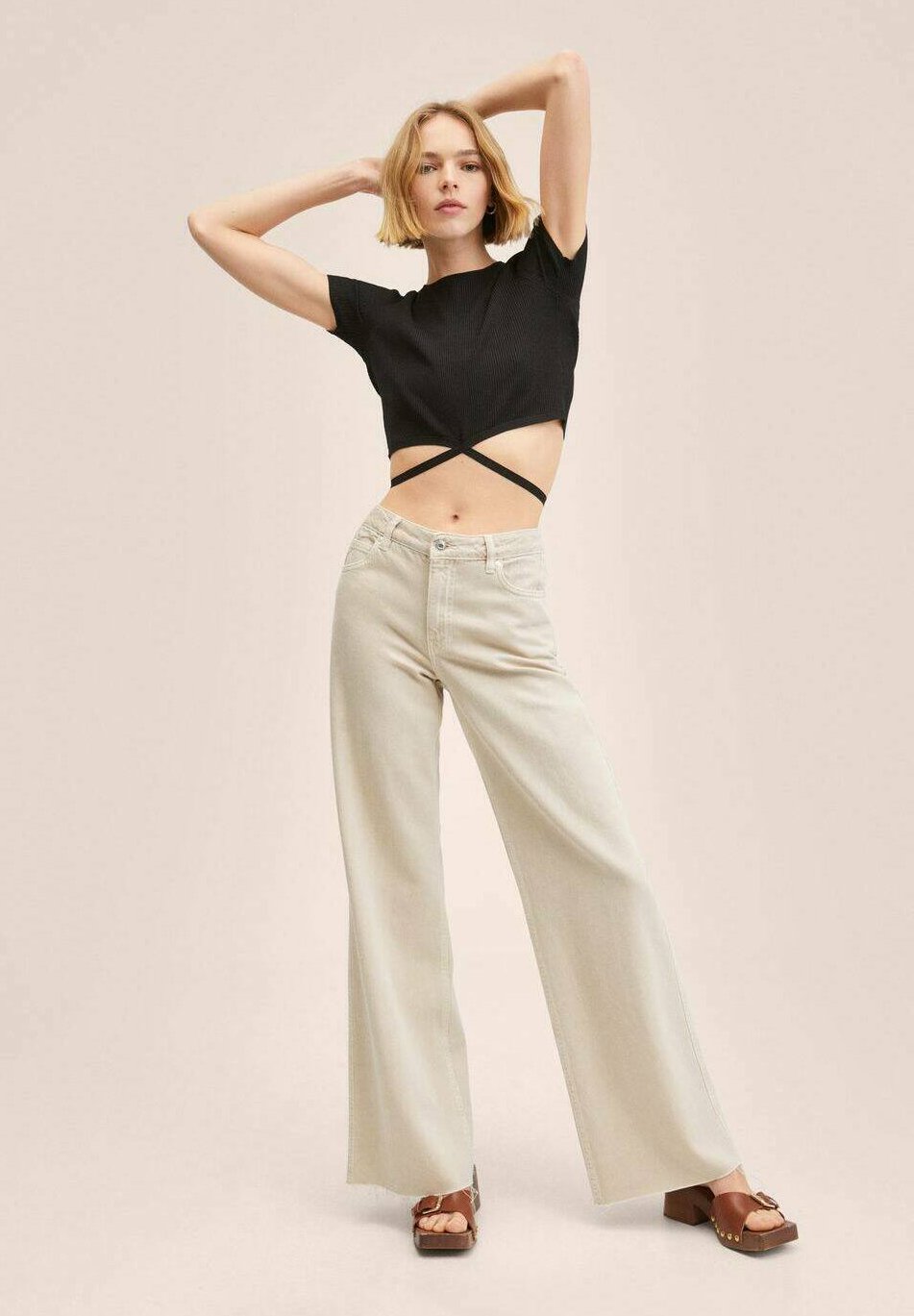 Mango AGNES - Jeans a zampa - beige - Zalando.it