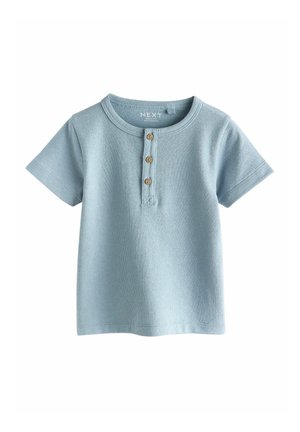 SHORT SLEEVE HENLEY NECK-REGULAR FIT - Basic póló - light blue