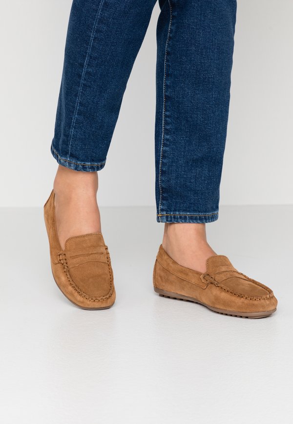 LEATHER  - Moccasins - cognac