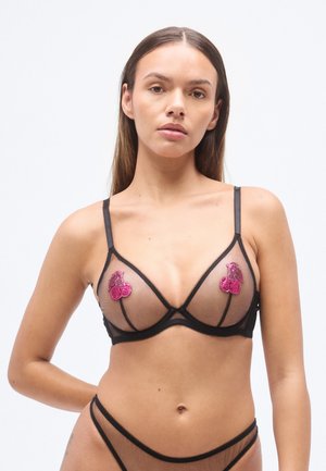 Agent Provocateur PERRI BRA - Σουτιέν με μπανέλα - black/fuchsia