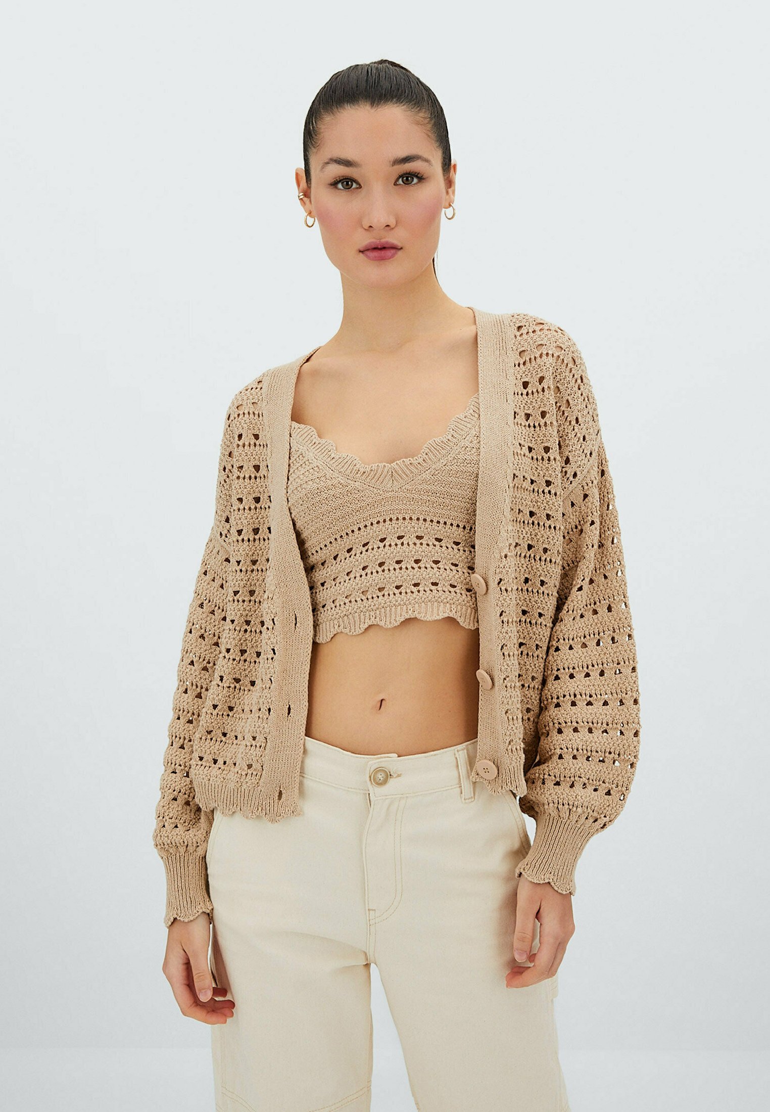 Stradivarius Cardigan - stone - Zalando.de