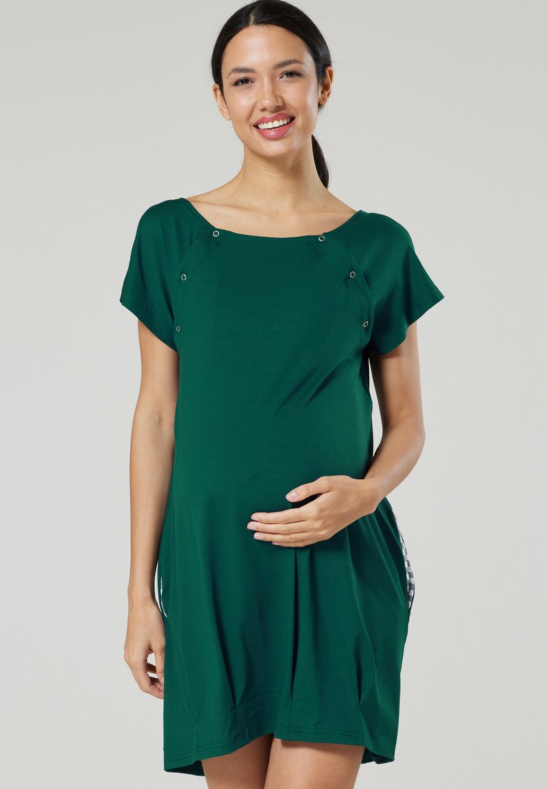 Damen Nachthemden | Chelsea Clark UMSTANDS UND STILLSHIRT Nachthemd Dunkelgrün/dunkelgrün - MB37872 Damen Nachthemden | Chelsea Clark UMSTANDS UND STILLSHIRT Nachthemd Dunkelgrün/dunkelgrün - MB37872