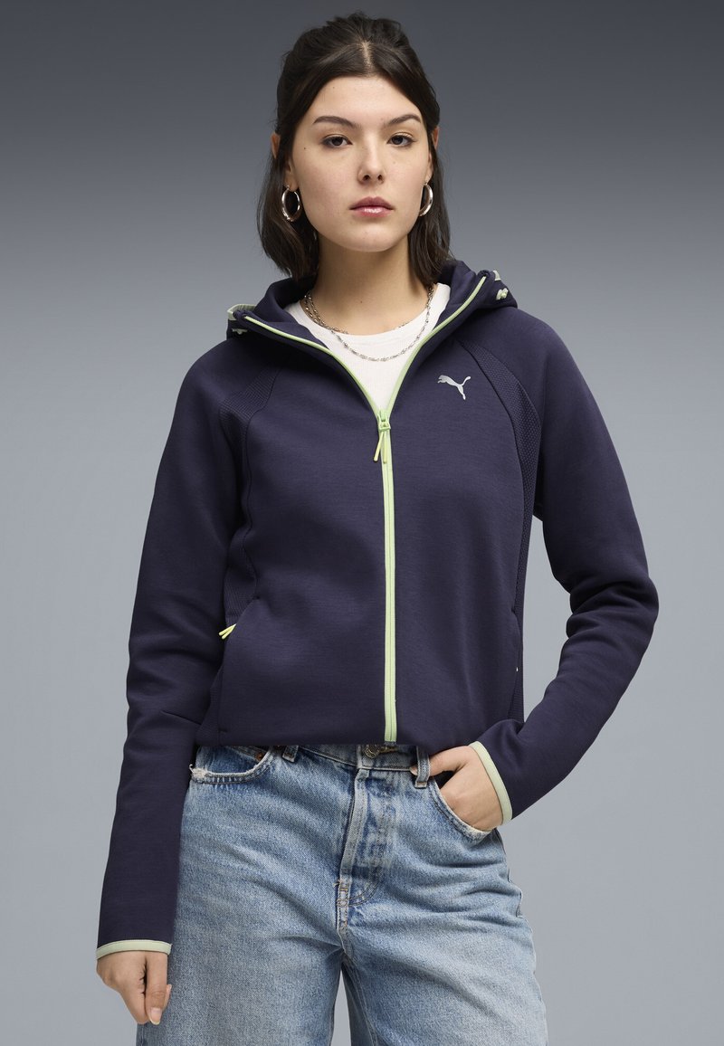Puma EVOSTRIPE - Mikina na zip - deep plum
