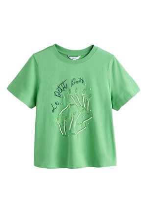 Next, REGULAR FIT - EMBELLISHED PETIT POIS SHORT SLEEVE CREW NECK T-SHIRT . - Trükipildiga T-särk - green