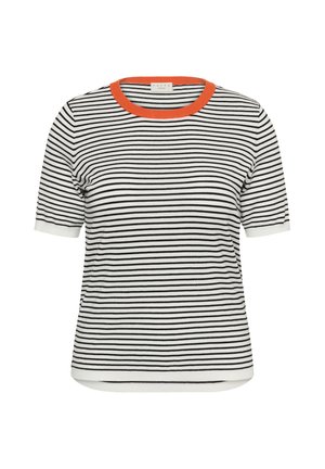 Kaffe Curve, KCLIZZY - Tričko s potlačou - chalk black - tigerlily