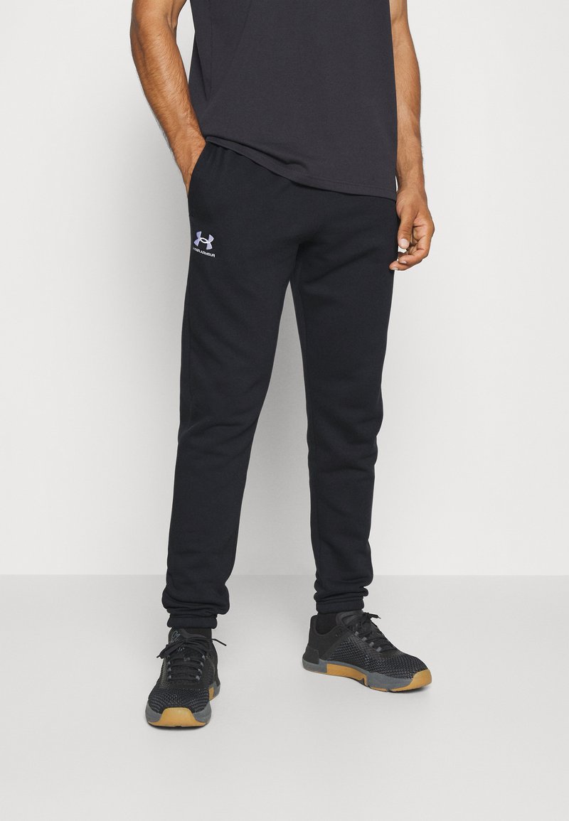 Under Armour - ESSENTIAL  - Träningsbyxor - black/white, Förstora