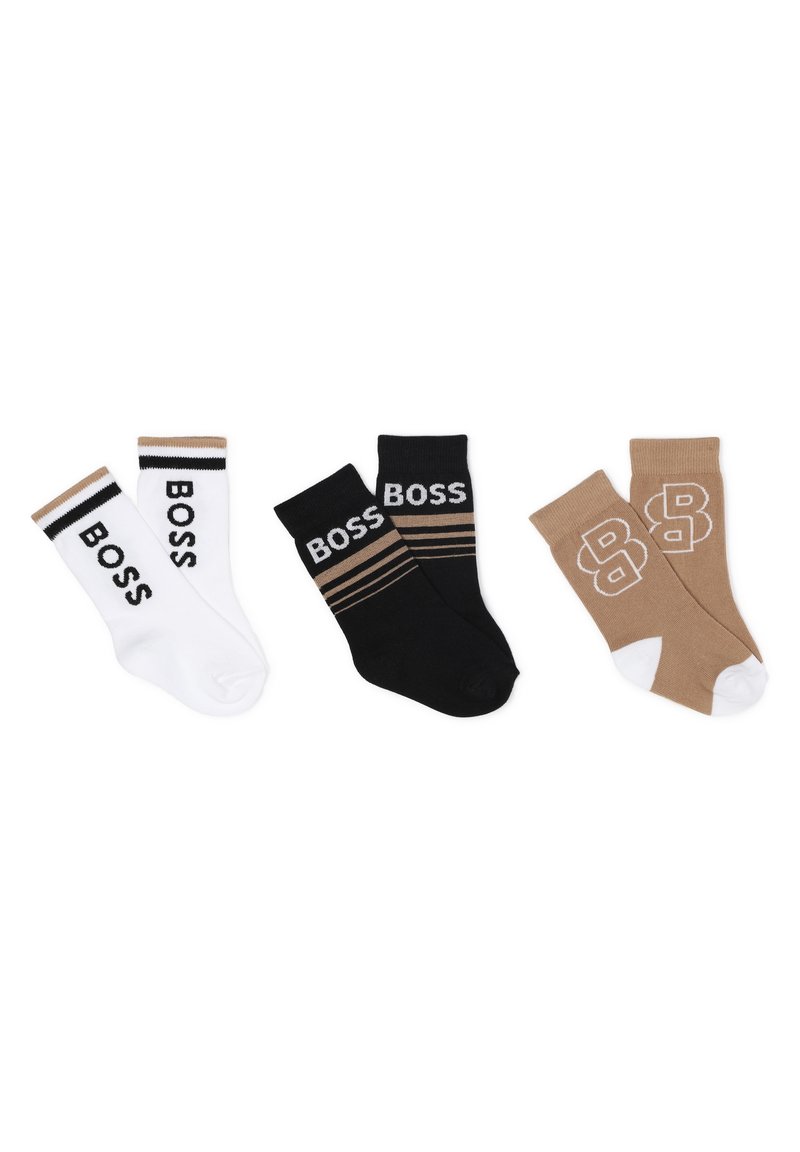 BOSS Kidswear 3 PACK - Chaussettes - black/white/beige