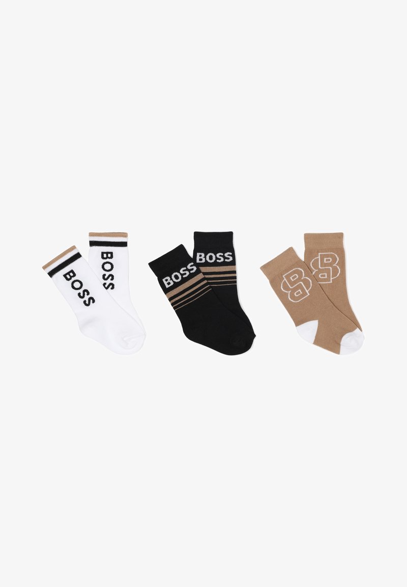 BOSS Kidswear 3 PACK - Zeķes - black/white/beige