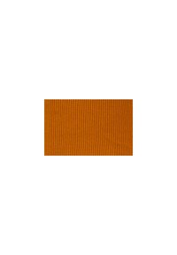 Close-up of orange knitted fabric with vertical ribbing texture.