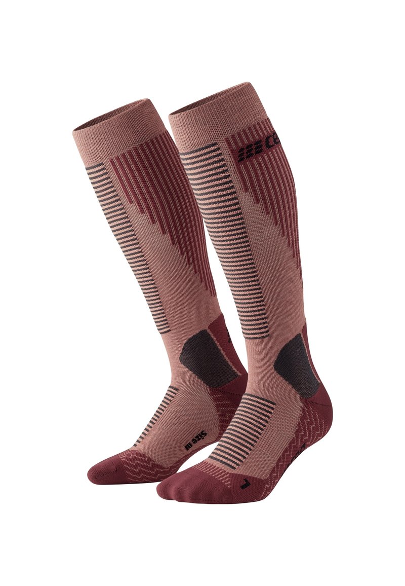 CEP KNEE HIGH SKIING THERMO KOMPRESSION - MADE IN GERMANY - Kniestrümpfe - rose