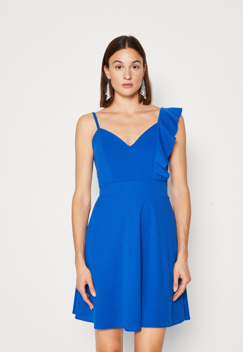 WAL G. RACHAEL RUFFLE SKATER Cocktail dress / Party dress electric