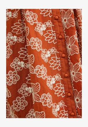 Love & Roses, CONTRAST BRODERIE MIDI SHIRT DRESS - Blusenkleid - rust brown