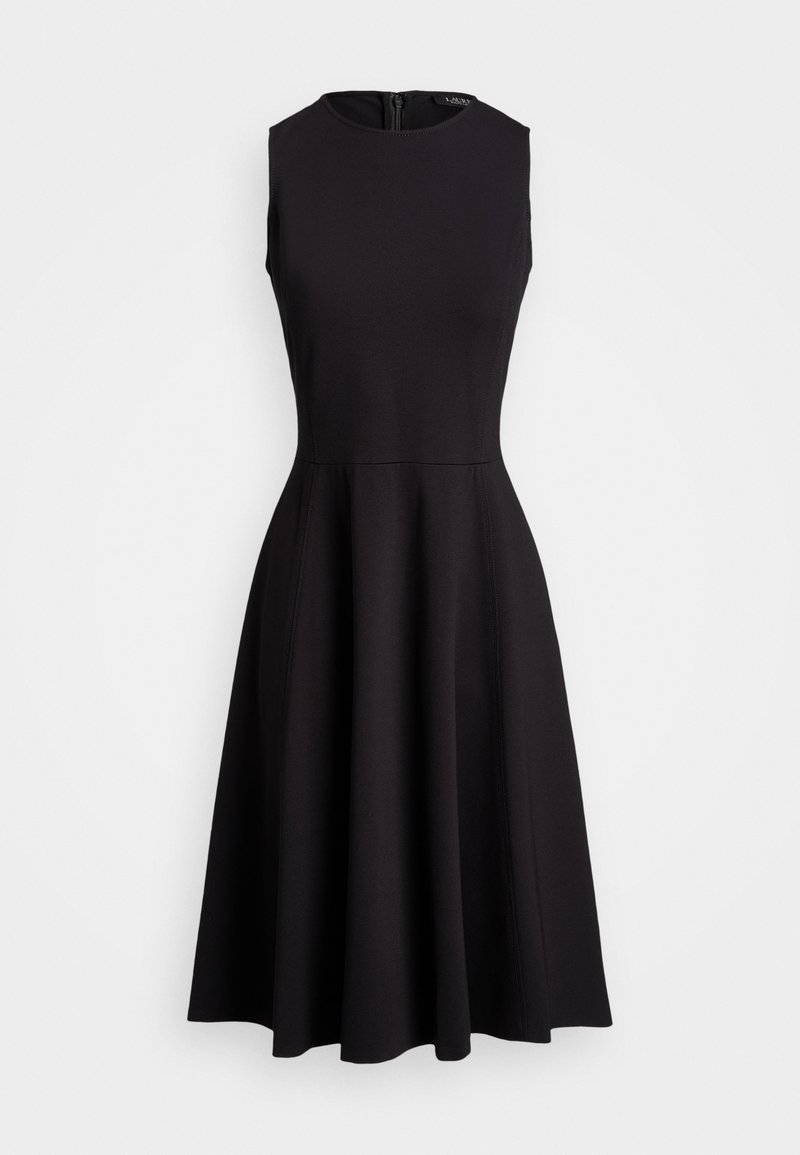 lauren ralph lauren ponte fit and flare dress Azzedine Alaïa WOOL SLEEVELESS FIT & FLARE LASER CUT HEM DRESS F 42 UK –  Afashionistastore main image 1