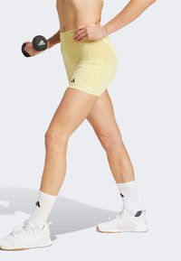 adidas Performance OPTIME 3 STRIPES - Leggings - powder yellow