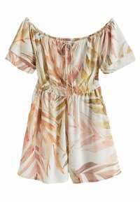 Next OFF SHOULDER TALL  REGULAR FIT - Lühikeste varrukatega bodi - cream botanical