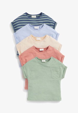 5 PACK SHORT SLEEVE - T-shirt basic - mineral blue green