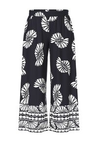 Ulla Popken FOSSIL PRINT ELASTIC WAIST - Broek - black