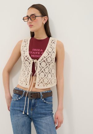 B.ANGEL Weste - ecru brown