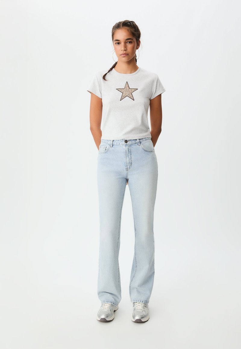 Stradivarius Bootcut jeans blauw denim/bluedenim