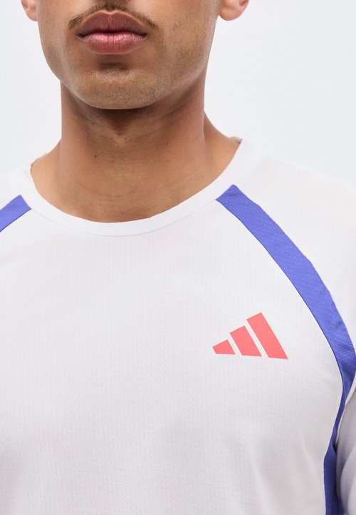 Adidas Running T Shirts Men's White/Double Indigo Crew Neck — foto 6