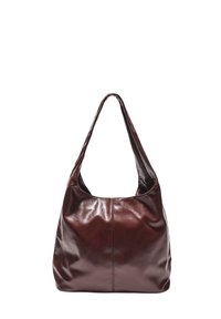 HALF-MOON WITH ZIP - Borsa a mano - dark brown