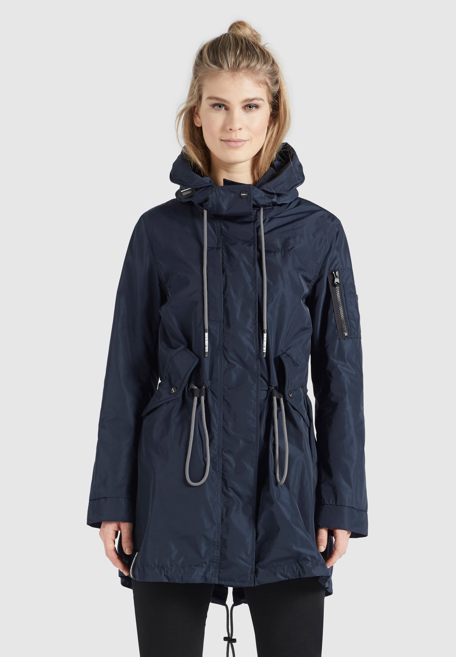 next navy posh parka