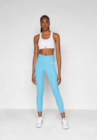 adidas Performance ESSENTIALS 3-STRIPES HIGH-WAISTED 7/8 - Tajice - semi blue burst