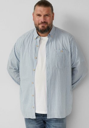 REGULAR FIT: GEWASCHENES MIT KAROMUSTER - Shirt - hellblau