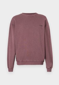 Langärmliger Sweatshirt in sanftem Mauve, aus weichem Stoff gefertigt. Verfügt über einen Rundhalsausschnitt und gerippte Bündchen, mit einem dezenten Logo auf der Brust.