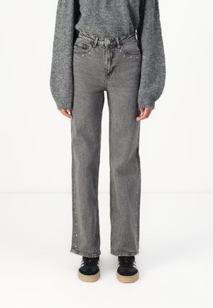 VMTESSA WIDE RIVET  - Wide Leg - medium grey denim
