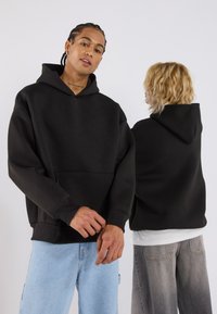 YOURTURN OVERSIZED SCUBA HOODIE UNISEX - Felpa - true black
