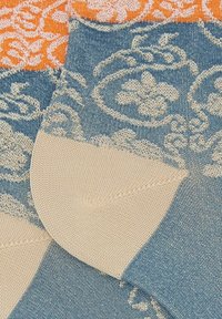Gallo WITH RAMAGE MOTIF AND CONTRASTING CUFF - Calze - vaniglia