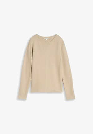 TOM TAILOR, KNIT STRUCTURE CREWNECK - Svetrík - gravel beige melange
