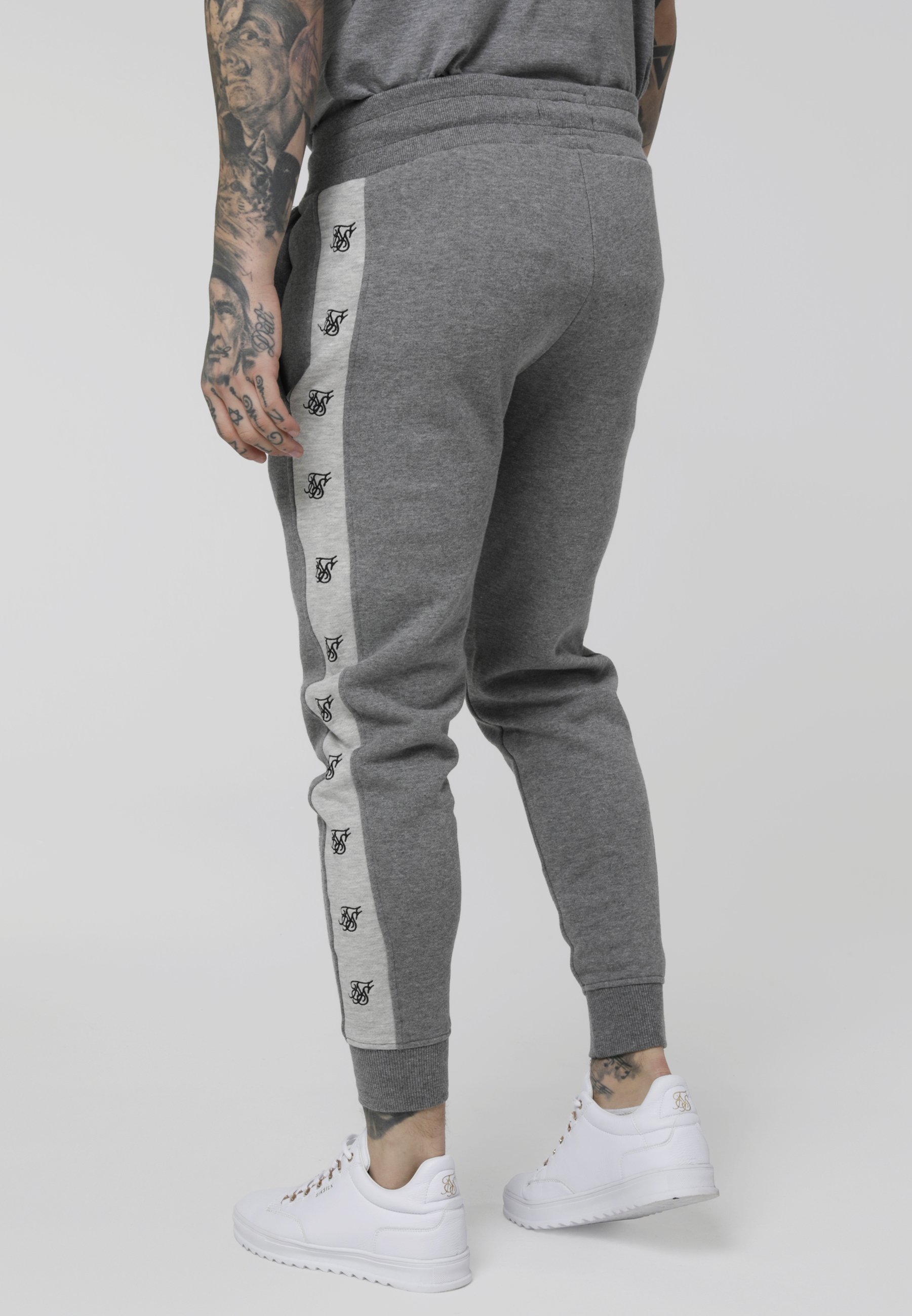 SIKSILK MUSCLE FIT JOGGER - Pantalones deportivos - grey marl/snow  marl/gris jaspeado - Zalando.es