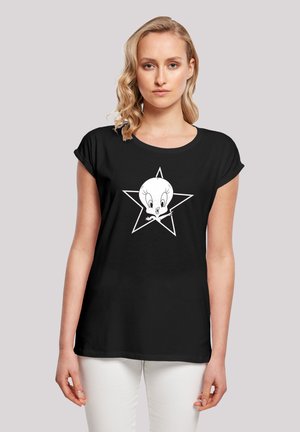 EXTENDED SHOULDER LOONEY TUNES TWEETIE - Triko s potiskem - black