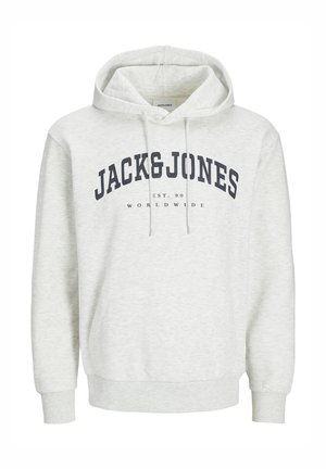 JJECALEB VARSITY HOOD - Jersey con capucha - white melange