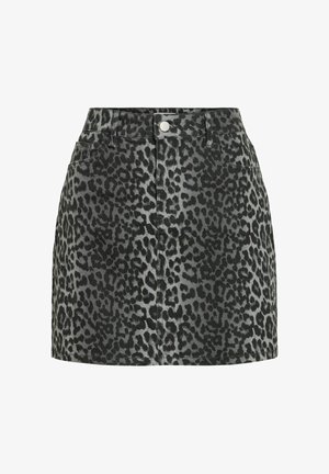 VILA, MINIROCK VICHIA LEOPRINT - Minijupe - medium grey denim