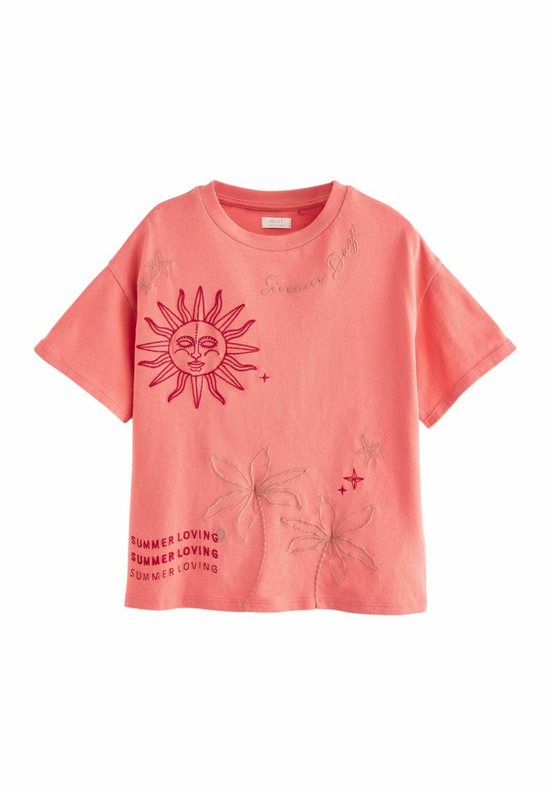 Next GRAPHIC - REGULAR FIT - T-Shirt print - pink embroidered celestial