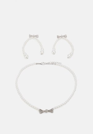 PCBOWIE NECKLACE EARRING SET - Necklace - white/silver-coloured