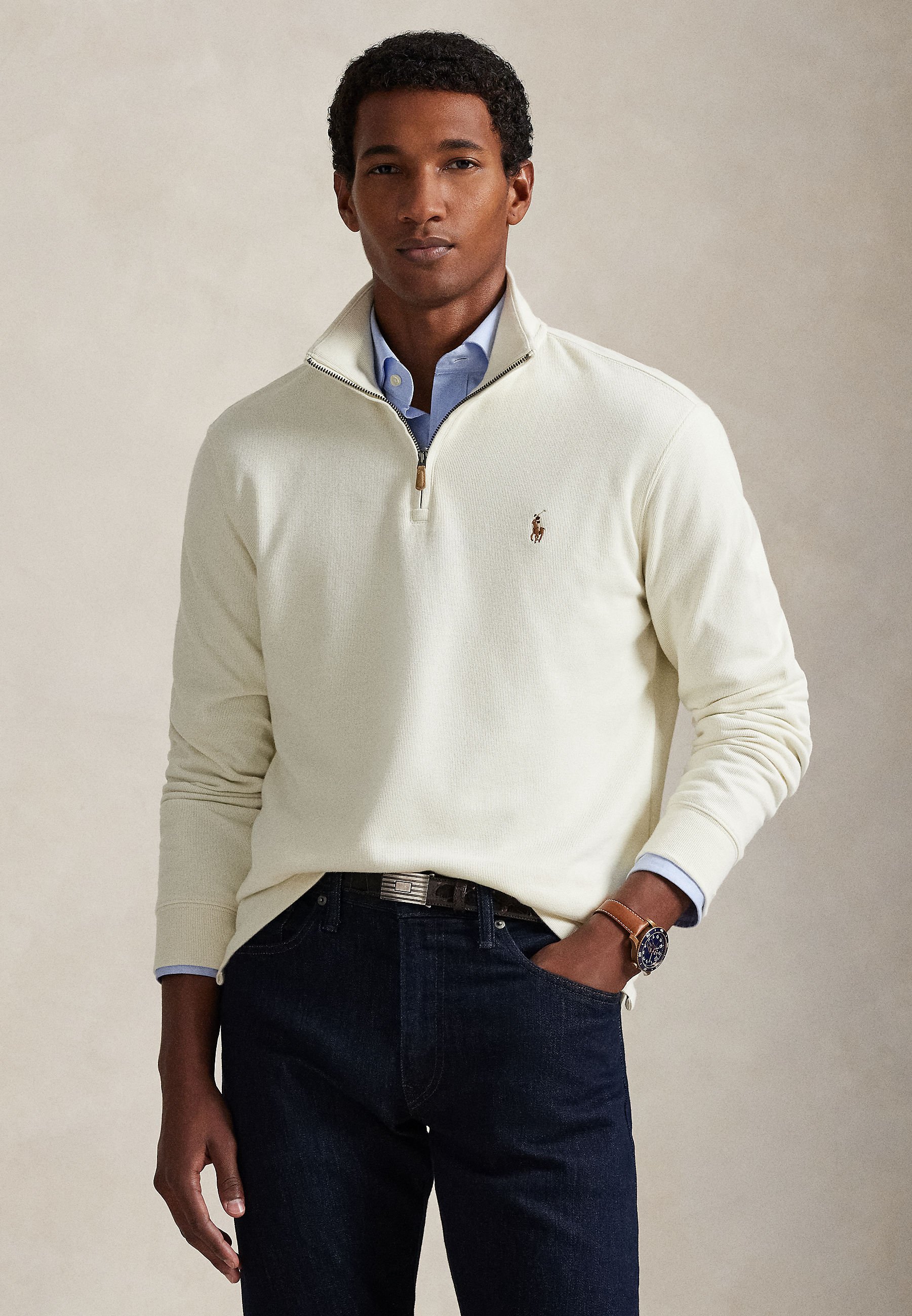 Polo Ralph Lauren ESTATE-RIB QUARTER-ZIP PULLOVER - Sweatshirt