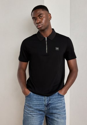 REGULAR FIT IN MERCERIZED FABRIC WITH BADGE ON PATCH - Polo - black