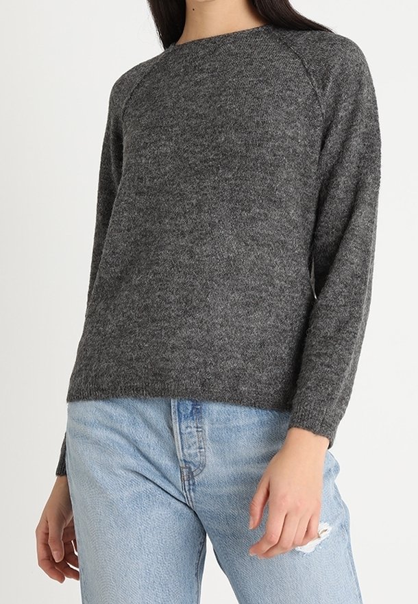 ONLY Stickad tröja - mottled dark grey