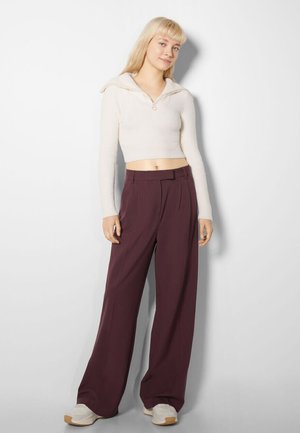 DAD FIT - Trousers - dark red