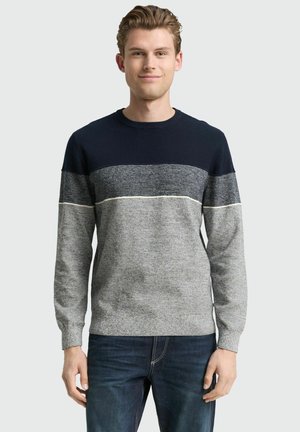 Strickpullover - navy/offwhite/white stripe