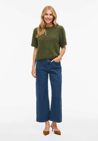 VILA VIMARLEY KURZARMELIGER - T-shirts - deep depths