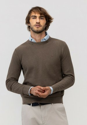 El Ganso, JERSEY ESTRUCTURA GARMENT DYED TOPO - Jersey de punto - marron