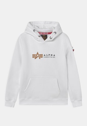 Alpha Industries LABEL - Felpa con cappuccio - white