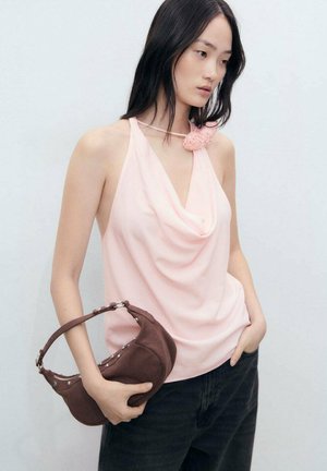 DRAPED WITH FLOWER DETAIL - Top - pink