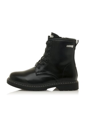 Botines con cordones - black denim